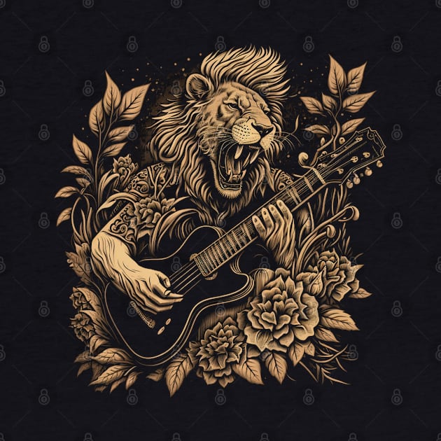 Lion Playing a Guitar by AI studio